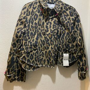 NWT Bazar deluxe Leopard Print double breasted Jacket made in Italy